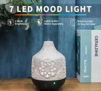 Serene Mist - 250ml Ceramic Essential Oil Diffuser with LED Light - Image 2