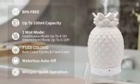 Ceramic Diffuser & Humidifier Pineapple Essential Oil Diffuser with LED Light - Image 3