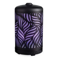 100ml Ultrasonic Essential Oil Diffuser with LED Light & 360° Rotation (Black Metal)