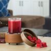 2-in-1 Candle & Wax Melt Warmer - Bronze and Walnut Ceramic - Image 3