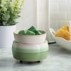 2-in-1 Candle & Wax Melt Warmer (Green Matcha Glaze) - Image 2
