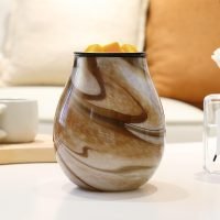 Art Glass Wax Warmer with LED Lights and Timer