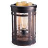 Brown Metal Warmer with Geometric Glass & Vintage Bulb (Wax Melts)