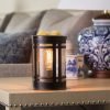 Brown Metal Warmer with Geometric Glass & Vintage Bulb (Wax Melts) - Image 2