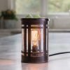 Brown Metal Warmer with Geometric Glass & Vintage Bulb (Wax Melts) - Image 3