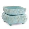Chevron 2-in-1 Ceramic Candle Warmer & Dish (Blue & White)