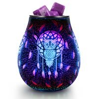 Owl 3D Glass Wax Warmer with LED Lights