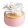 White Rose Porcelain Passive Diffuser (Wood Lid, Pink Base)
