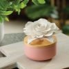 White Rose Porcelain Passive Diffuser (Wood Lid, Pink Base) - Image 2